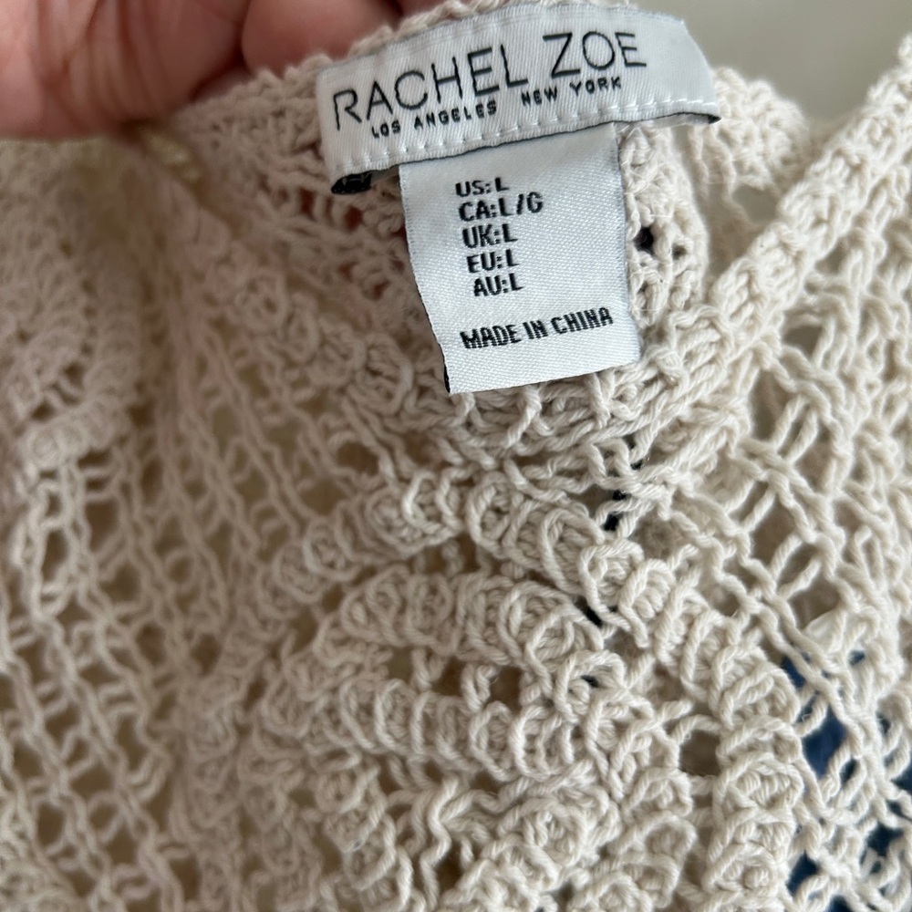 Rachel Zoe Beige Crochet Women's Sweater
